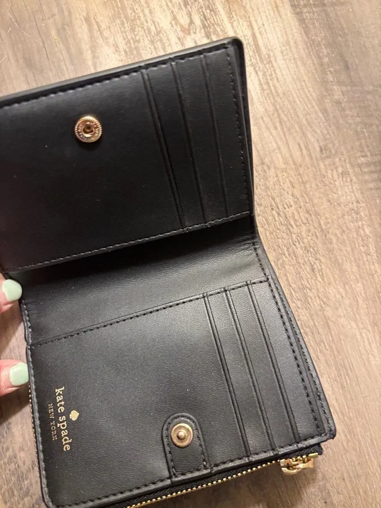 kate spade Black Saffiano Leather Zip Wallet with Gold Hardware - Picture 2 of 8